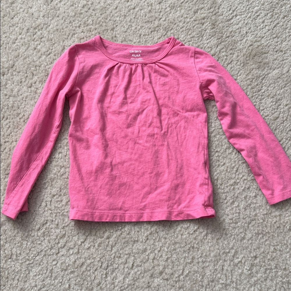 Carter's Vibrant Pink Long Sleeve Tee - Size 4T